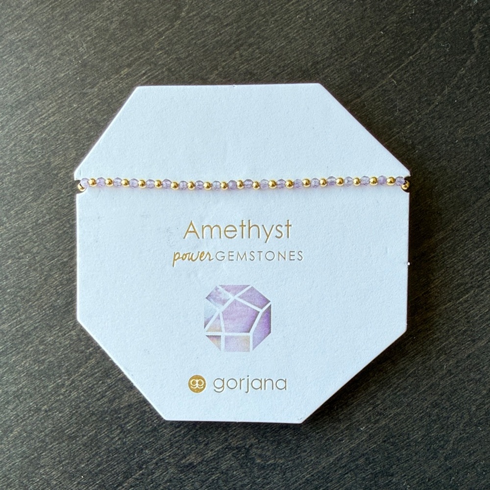 Gorjana Amethyst Beaded Necklace with Gold Accents - Light Purple & Gold